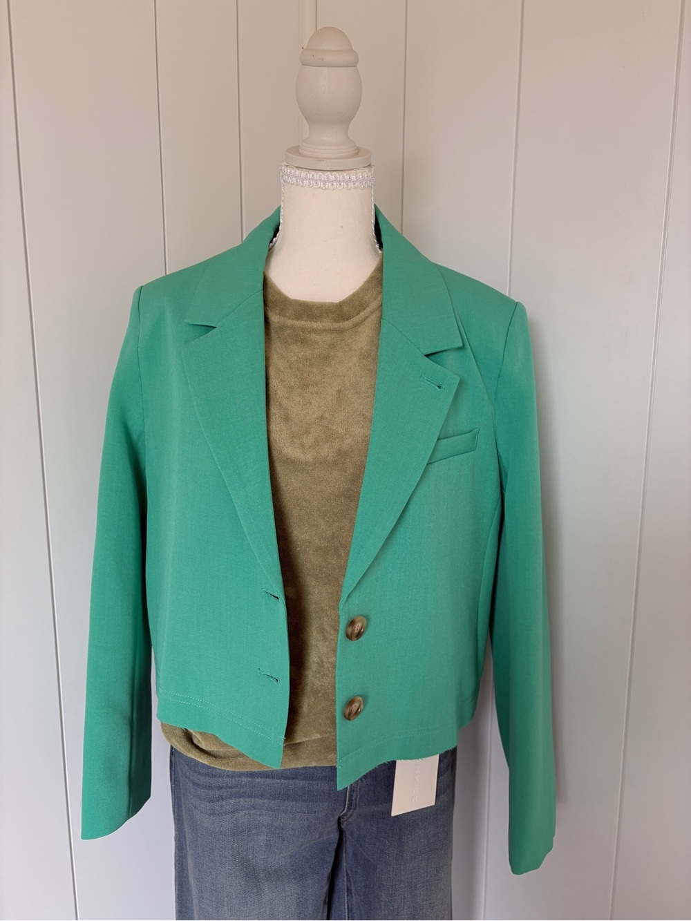Studio Green Cropped Blazer